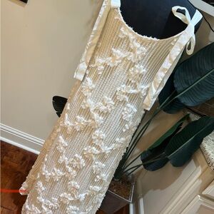 En Saison Reese floral Appliqué open stitch maxi dress fully lined size small